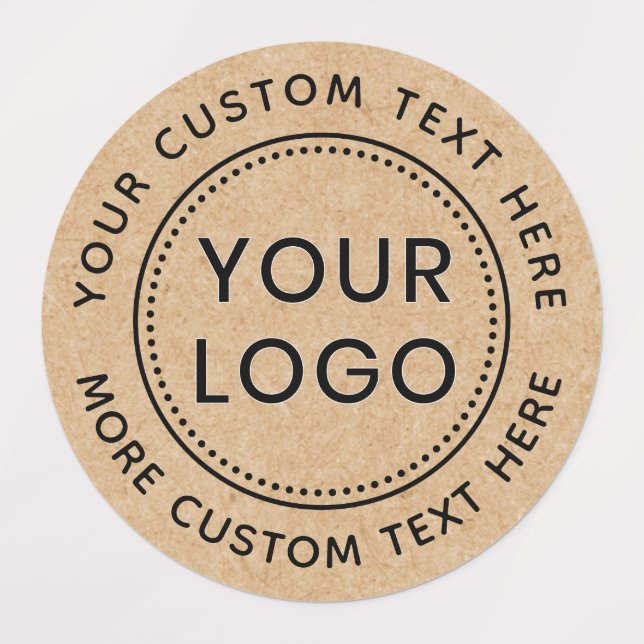 Custom logo Kraft paper look round waterproof (Design 1)