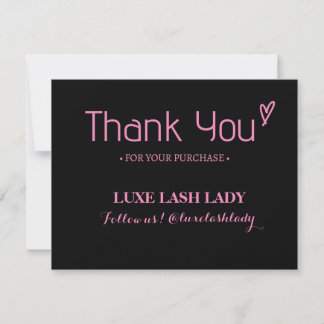 Custom Logo Lash Business Thank You Card TC3