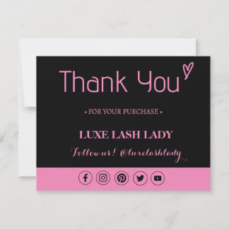 Custom Logo Lash Business Thank You Card TC4