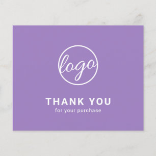 Custom Logo Lavender Budget Thank You Card