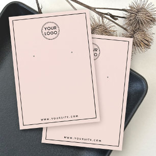 Custom logo light blush pink earring display card