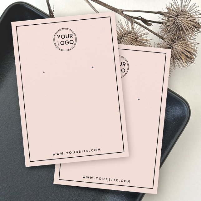 Custom logo light blush pink earring display card (Creator Uploaded)