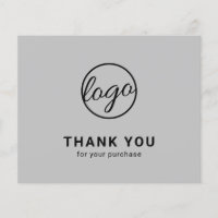 Custom Logo Light Gray Budget Thank You Card