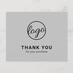 Custom Logo Light Grey Budget Thank You Card