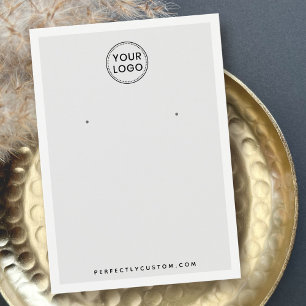 Custom logo light grey earring display card