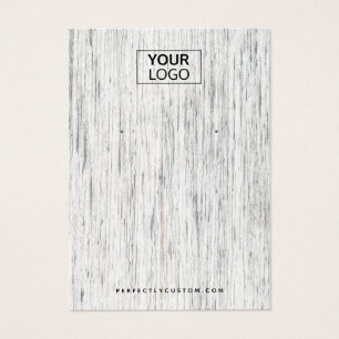 Custom logo light grey wood earring display card