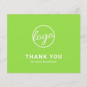 Custom Logo Lime Green Budget Thank You Card