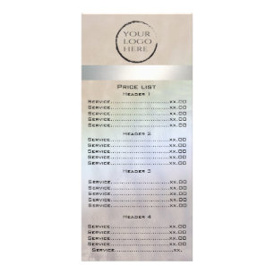 Custom logo luxury pearl holographic menu card