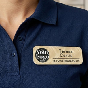 Custom Logo Magnetic / Safety Pin Employee Name Tag