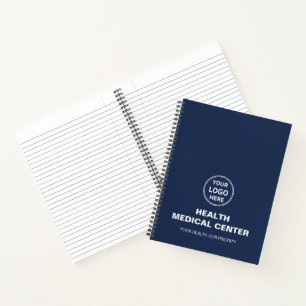 Custom Logo Medical Clinic Healthcare Navy Blue Notebook