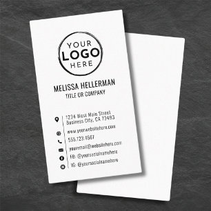 Custom Logo Minimal Modern Vertical Business Card
