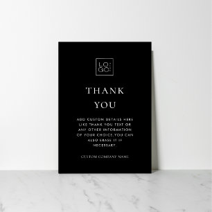 Custom Logo Minimalist Business Company Editable Thank You Card