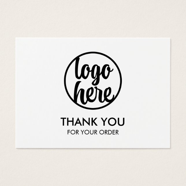 Custom Logo Minimalist Business Thank You Card (Front)