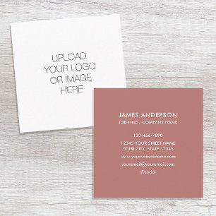 Custom Logo Minimalist Desert Rose Square Business Card