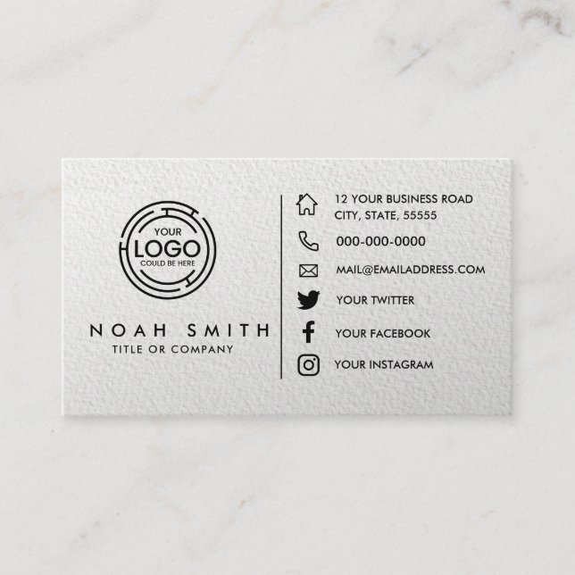 Custom Logo Minimalist Modern Elegant Professional Business Card (Front)