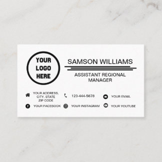 Custom Logo Minimalist Social Media Icons Business Card