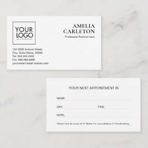Custom Logo Modern Appointment Card