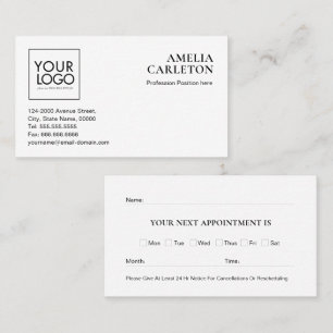 Custom Logo Modern Appointment Card
