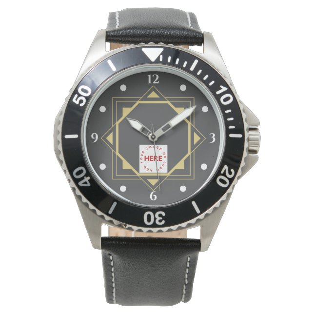 Custom Logo Modern Art Deco Corporate  Watch (Front)