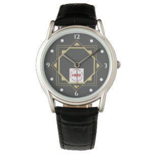Custom Logo Modern Art Deco Corporate Watch