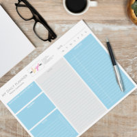 Custom Logo Modern Blue Printable Daily Planner