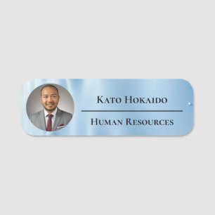 Custom Logo modern blue sky aesthetic Name Tag