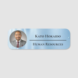 Custom Logo modern blue sky aesthetic Name Tag