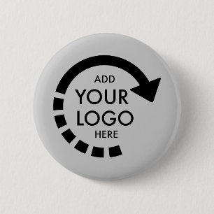 Custom Logo Modern Business Cool Grey 6 Cm Round Badge
