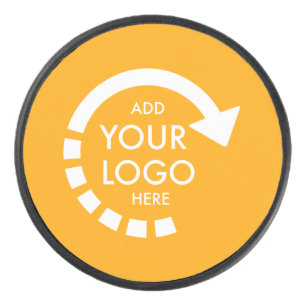 Custom Logo Modern Business Retro Gold Hockey Puck
