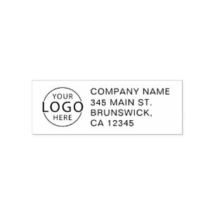 Custom Logo   Modern Business Return Address Self-inking Stamp