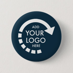 Custom Logo Modern Corporate Business   Navy Blue 6 Cm Round Badge