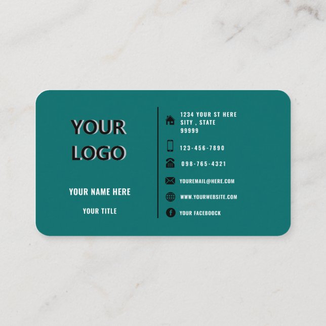Custom Logo Modern Design Your Colour Business Car Business Card (Back)