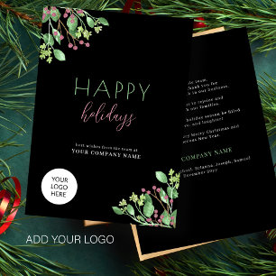 Custom logo modern elegant business corporate holiday card
