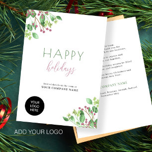 Custom logo modern elegant business corporate holiday card