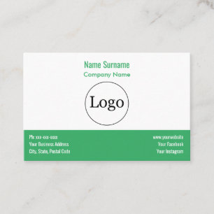 Custom logo modern & Green Business Card