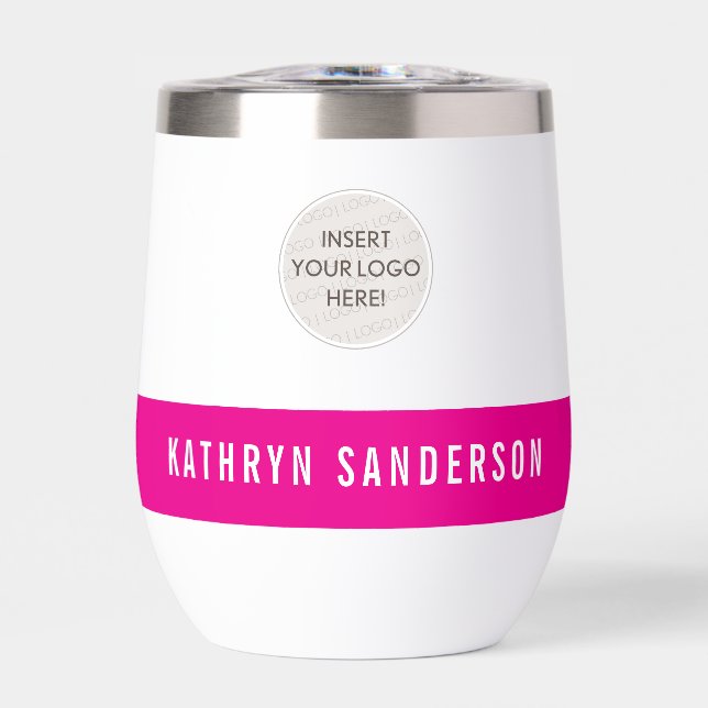 CUSTOM LOGO modern minimal chic bright pink black (Front)