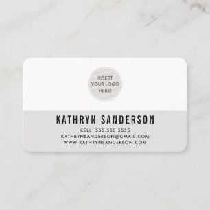 CUSTOM LOGO modern minimal plain neutral pale grey Business Card