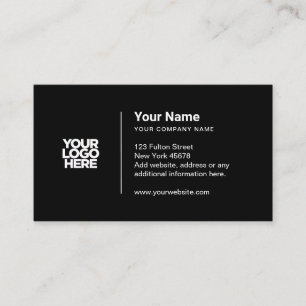 Custom logo modern minimalist black or any colour business card
