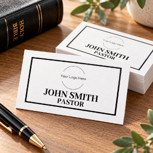 Custom logo modern minimalist Church Pastor Business Card
