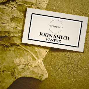 Custom logo modern minimalist Church Pastor Business Card