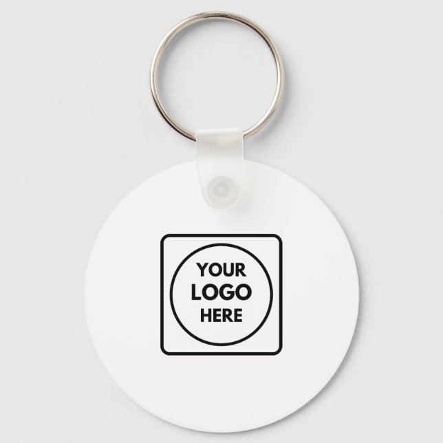 Custom Logo | Modern Minimalist Corporate Design Key Ring (Front)