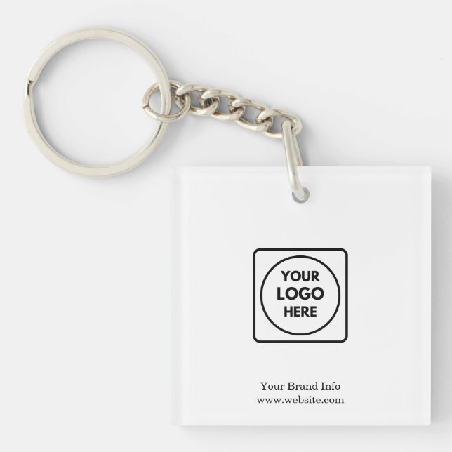 Custom Logo | Modern Minimalist Corporate Design Key Ring (Front)