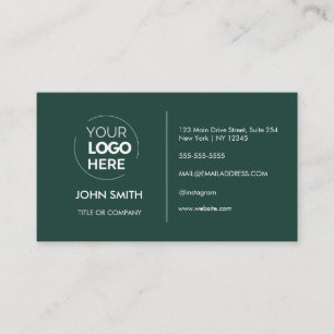 Custom logo modern minimalist Emerald Business Card