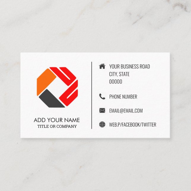 Custom logo modern minimalist icons business card (Front)