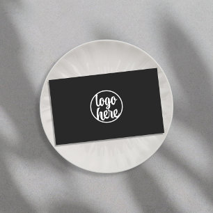 Custom Logo Modern Minimalist Matte Black Business Card