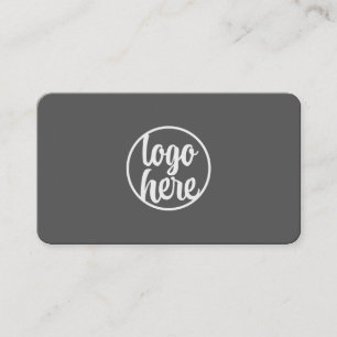 Custom Logo Modern Minimalist Matte Grey Business Card