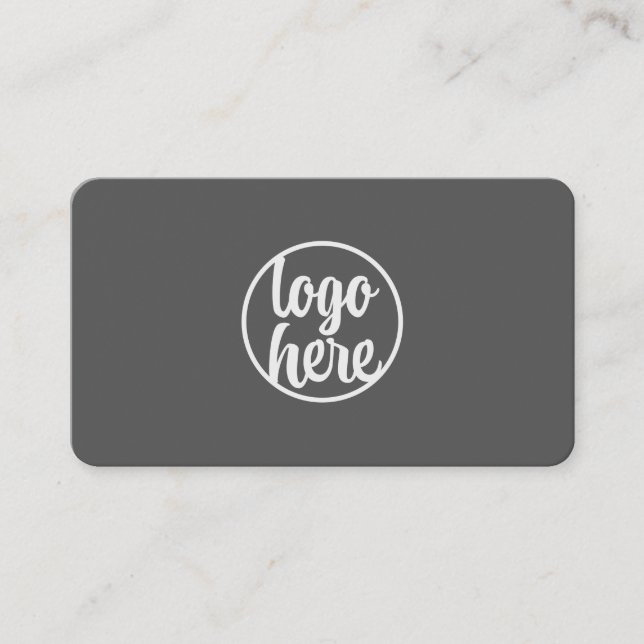 Custom Logo Modern Minimalist Matte Grey Business Card (Front)