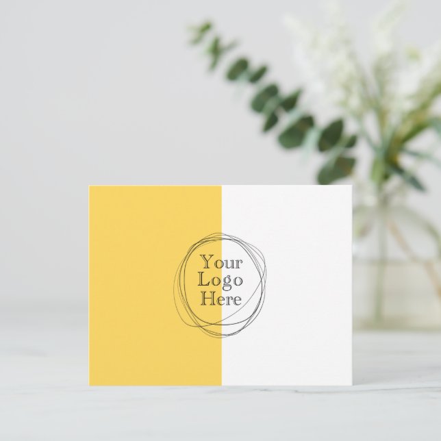 Custom Logo Modern Minimalist Mustard Yellow Postcard (Standing Front)