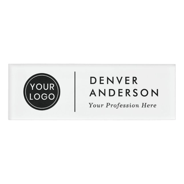 Custom logo modern minimalist name tag (Front)