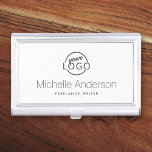 Custom logo modern minimalist personalised business card holder<br><div class="desc">Add your own logo business card holder with name and title/company name. Create a business card holder with your logo or image design with this easy to use template. Change the font,  font colour,  background colour etc and adjust image size and placement with the customisation tool.</div>